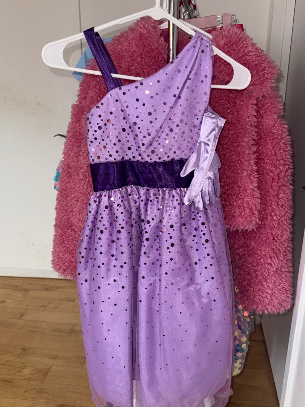 Purple Sequin Lace Dress